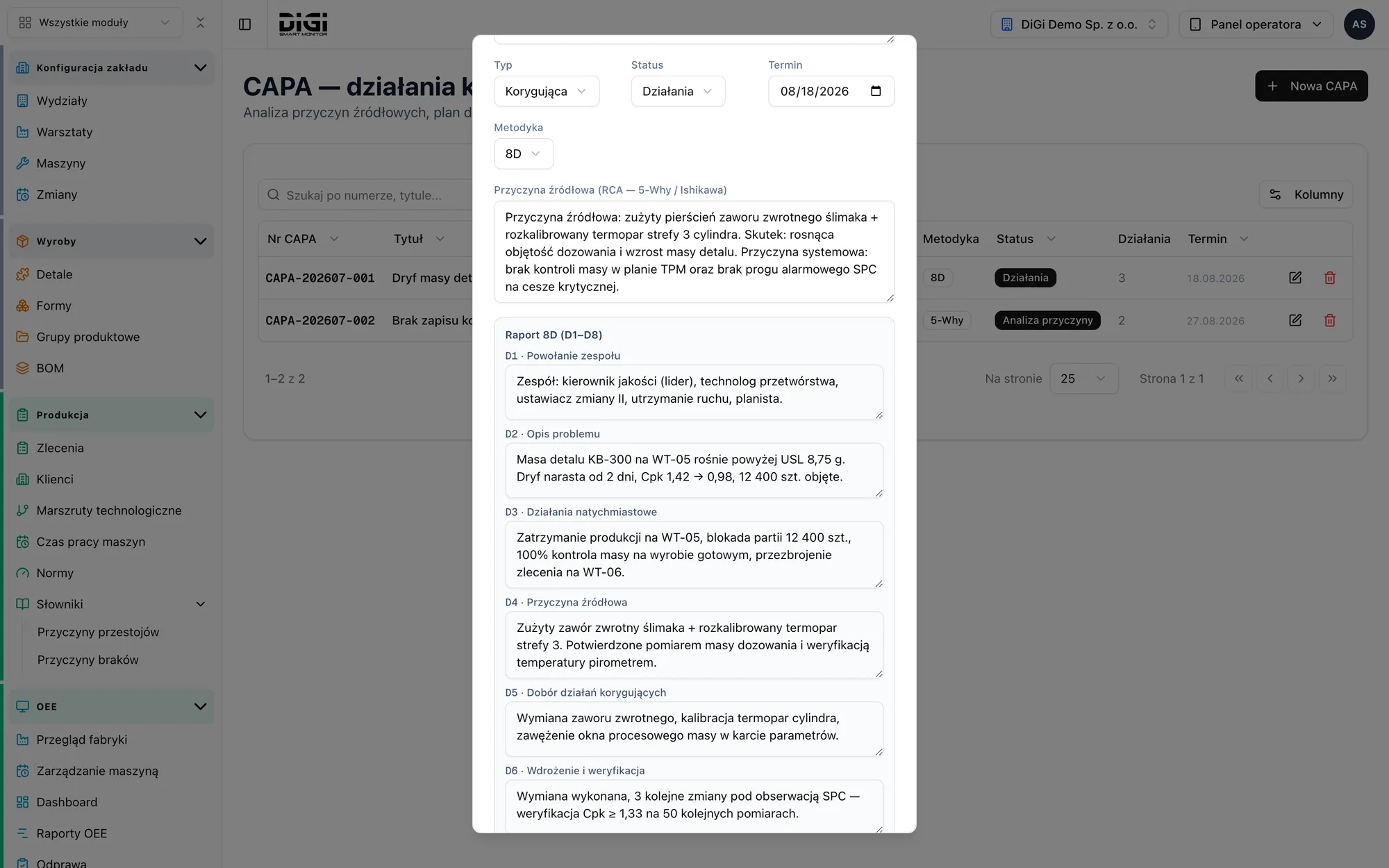 8D report run in the system step by step